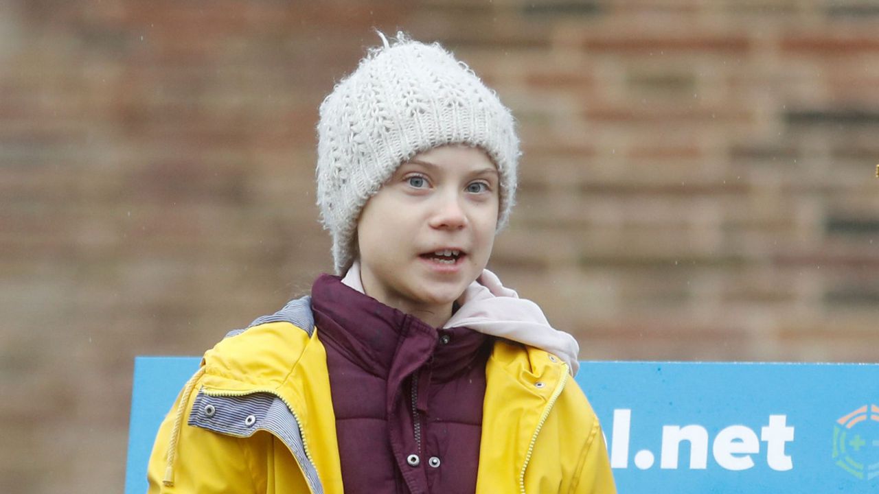 Student activist Greta Thunberg joined by tens of thousands in Bristol climate change strike. Image via Sky News.