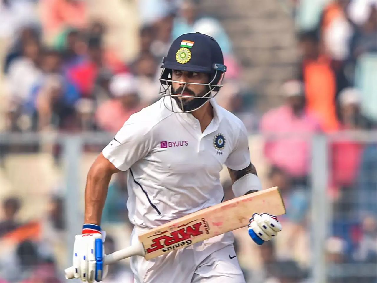Kohli's 41 test centuries put him on par with Australian captain Ricky Ponting. Image via PTI.