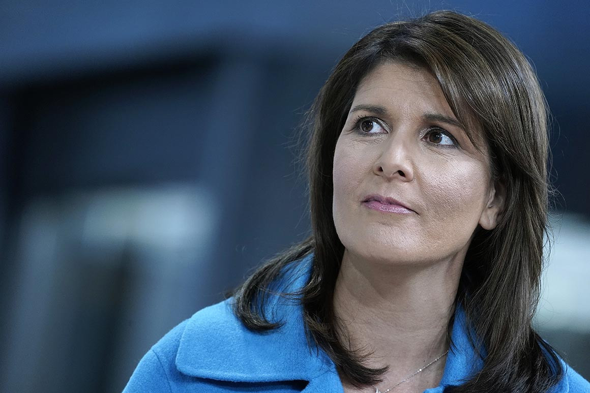 Former UN ambassador Nikki Haley resigns from Boeing board over government aid disagreement. Image via Politico.