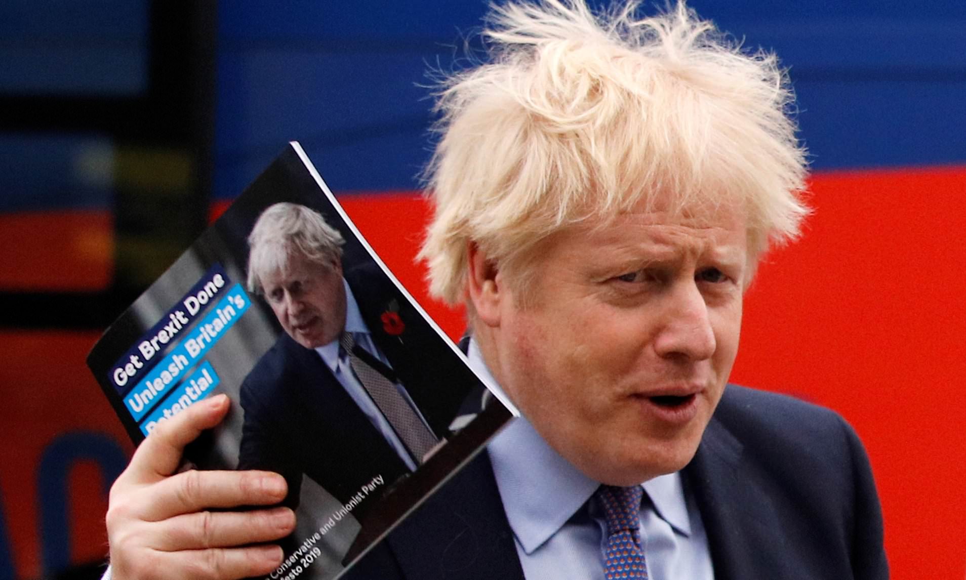 Tories far ahead of Labour and Lib Dems, latest election polls say. Image via Reuters.