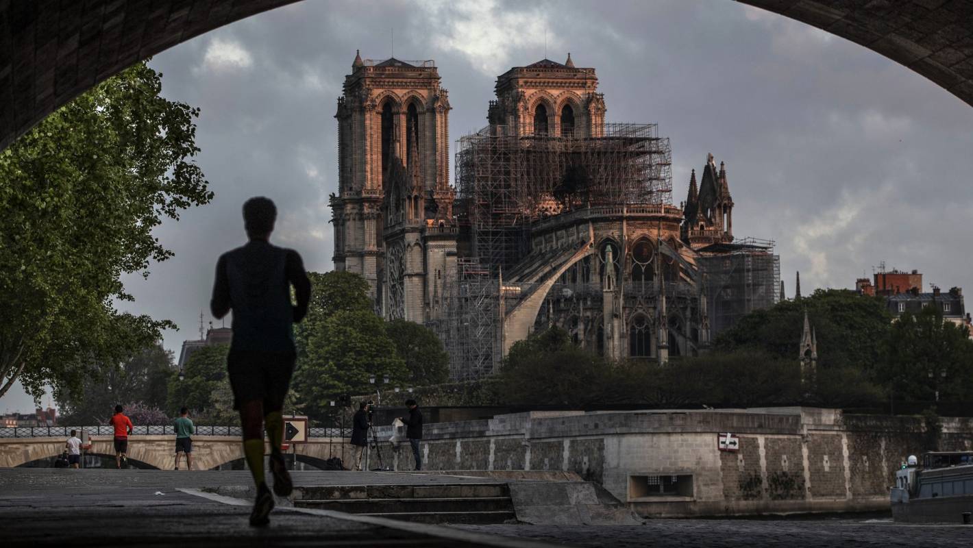 The fire in April caused a large amount of damage to the building, image via Getty Images