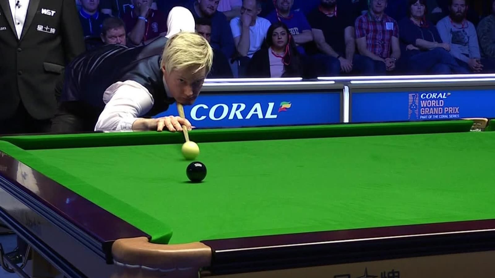 Neil Robertson defeats Graeme Dotte to win the World Grand Prix championship. Image via Eurosport.
