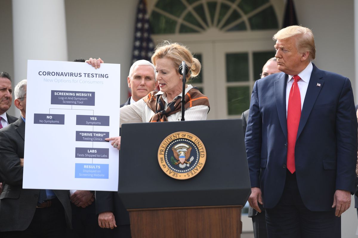 Trump blamed the media for spreading this fake news, image via Getty Images