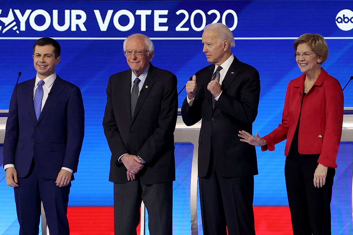 New Hampshire primaries led by Sanders, Buttigieg as strong contenders for Democratic nomination. Image via Vox.
