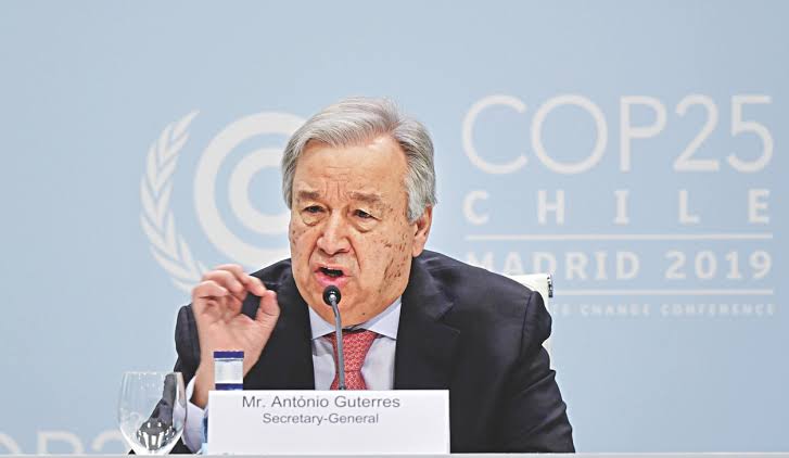 He mentioned in his speech that many recent natural disasters can be traced back to global warming, image via AFP