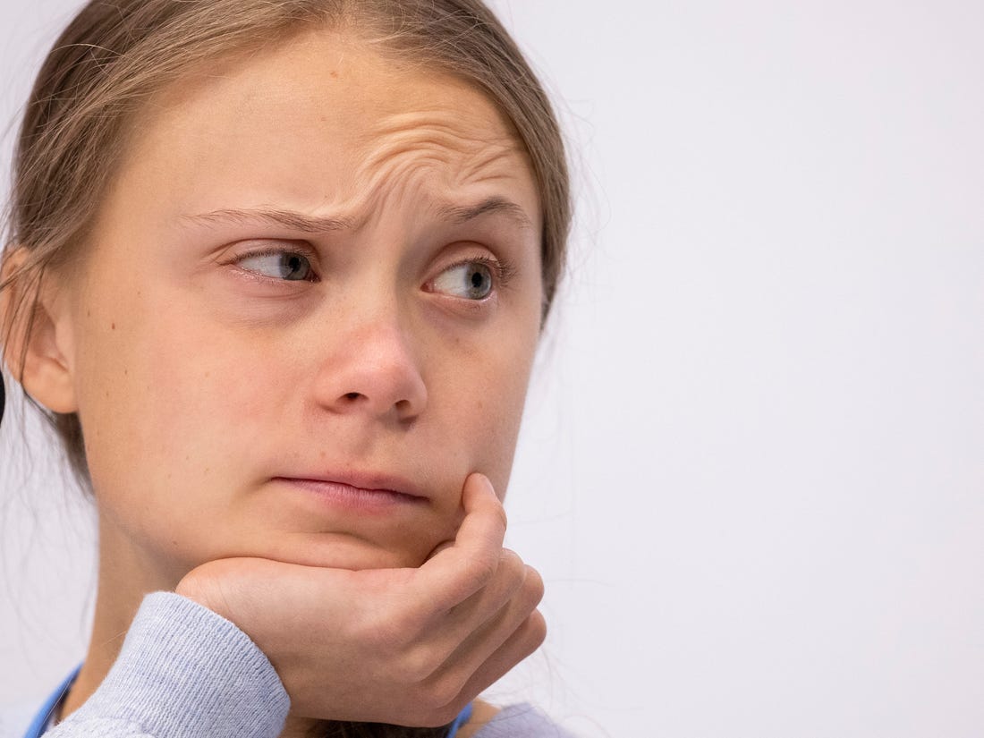 Greta Thunberg thinks she's probably had the coronavirus. Image via Business Insider.