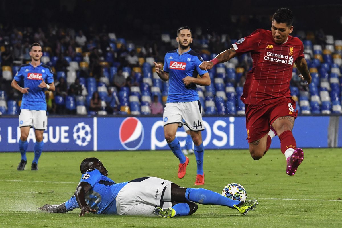 Liverpool v Napoli match a 1-1 draw. Image via Getty Images.
