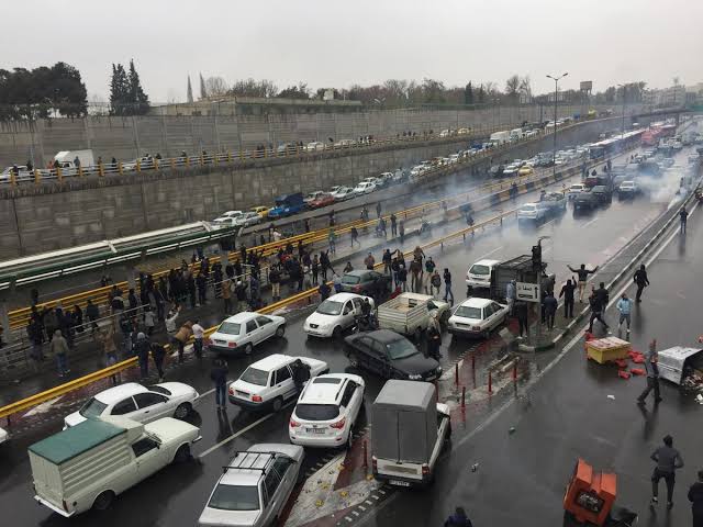 The protests were caused by a large increase in fuel prices, image via Reuters.