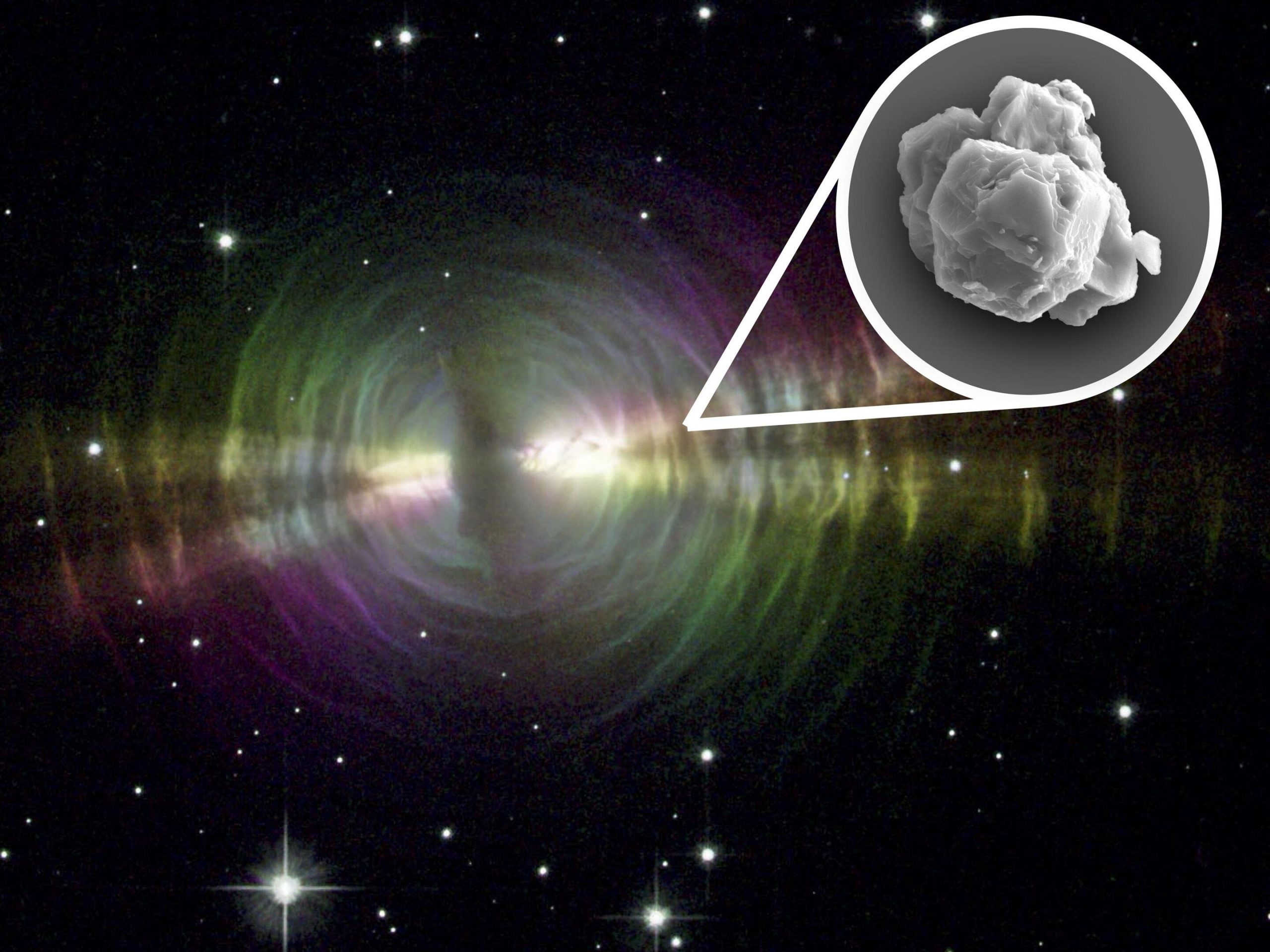 The material was found in a meteorite, image via Janaína N. Ávila.