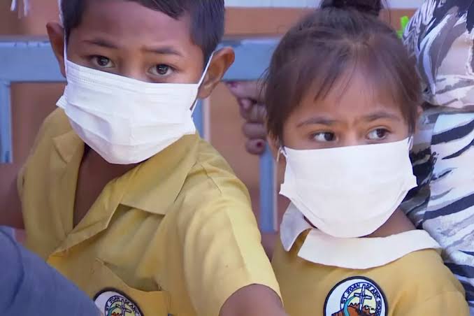Most of those infected are children, image via AP